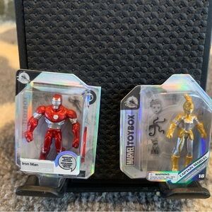 Marvel Iron Man and Captain Marvel Zuru Mini brands Disney 100 series